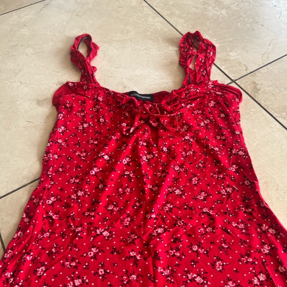 Red Floral Summer Dress - Picture 2 of 4